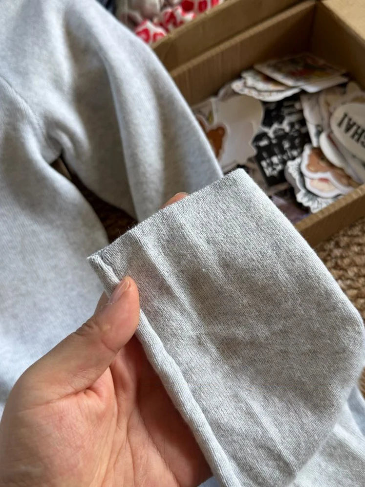 LIZAKOSHT  -  Six Buttons Knitted Long Sleeve T-shirts Autumn Scoop Neck Cotton Slim Tee Shirts Female Casual Simple All-match Woman's tee