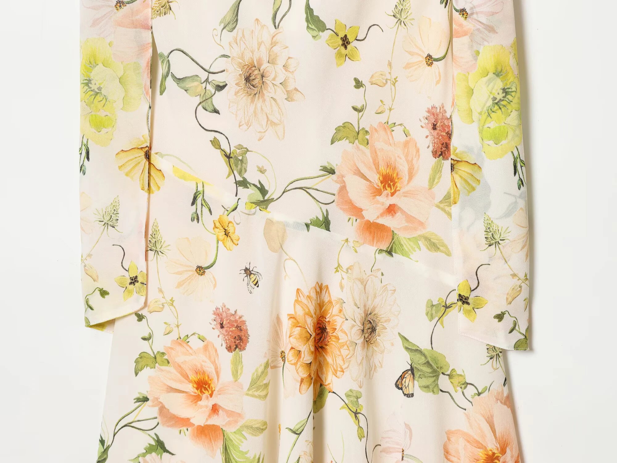 LIZAKOSHT  -  European and American style women's floral dress with irregular swing collar design in winter, one-piece skirt