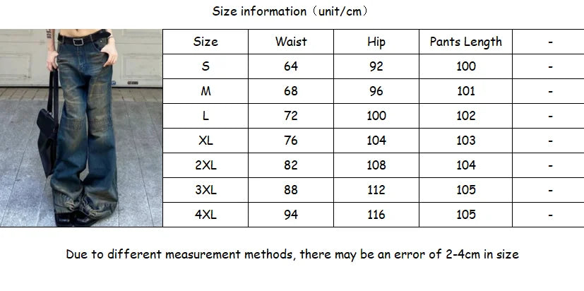 LIZAKOSHT  -  Fashion Bow Design Micro Flared Jeans Oversized Retro Streetwear Casual High Waist Washed Straight Leg Loose Wide Leg Pants