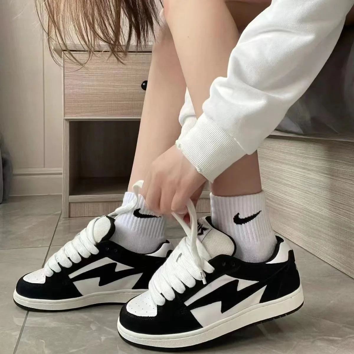 LIZAKOSHT  -  Vintage Casual Sneakers Women High Street Summer and Fall New Fashion Shoes Athletic Classic Sports Outdoor Footwear