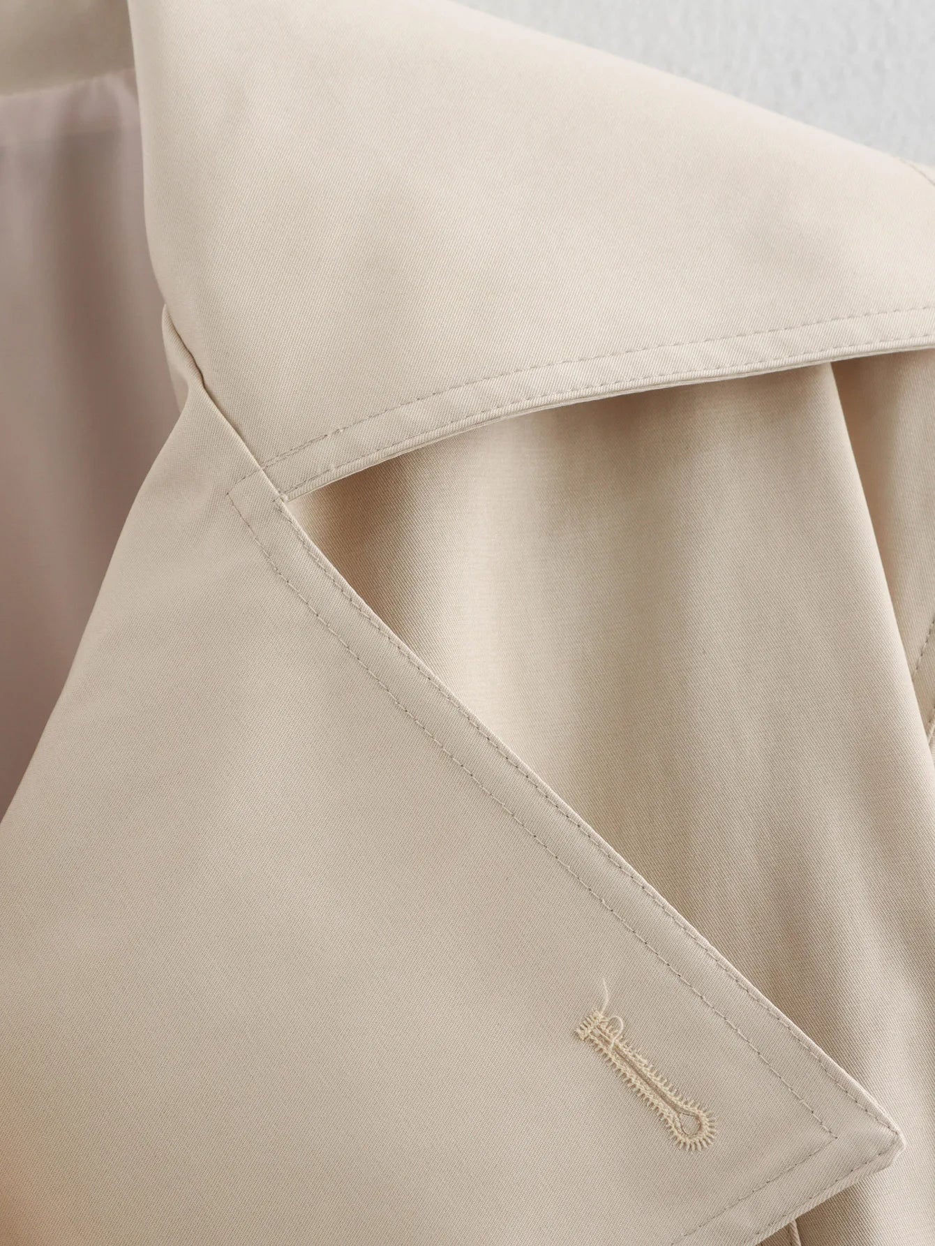 LIZAKOSHT  -  Fashion Simple Cropped Windbreaker Jackets Women New Spring Belt Long Sleeve Double Breasted Coats Solid Casual Short Coats