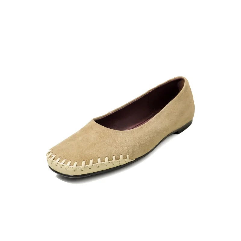 LIZAKOSHT  -  Fashion Women's Shoes New High Quality Suede Leather Shoes Round Head Shallow Mouth Flat Shoes Daily Lightweight Shoes
