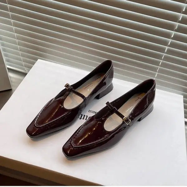 LIZAKOSHT  -  Shoes On Heels Oxfords Women's Female Footwear Pointed Toe Leather Retro New Dress Summer Mary Janes Spring Womens Derby Shoes F