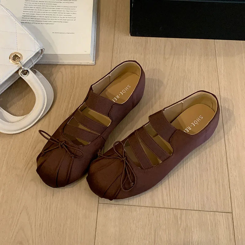 LIZAKOSHT  -  New Fashion Elastic Band Women Ballet Flats Dance Shoes Female Height Increasing Mary Janes Ladies Round Toe Footwear Flat Shoes