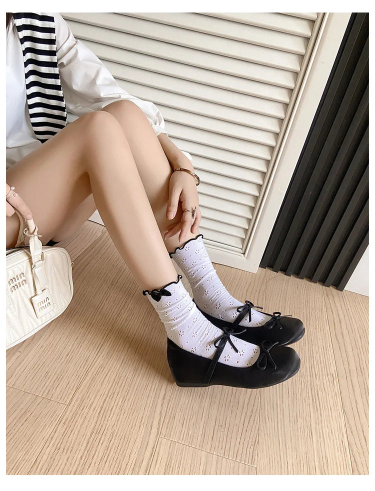 LIZAKOSHT  -  sweet pink silk height increasing flats women round toe bowtie lolita shoes ankle strap elevator mary janes shoes woman