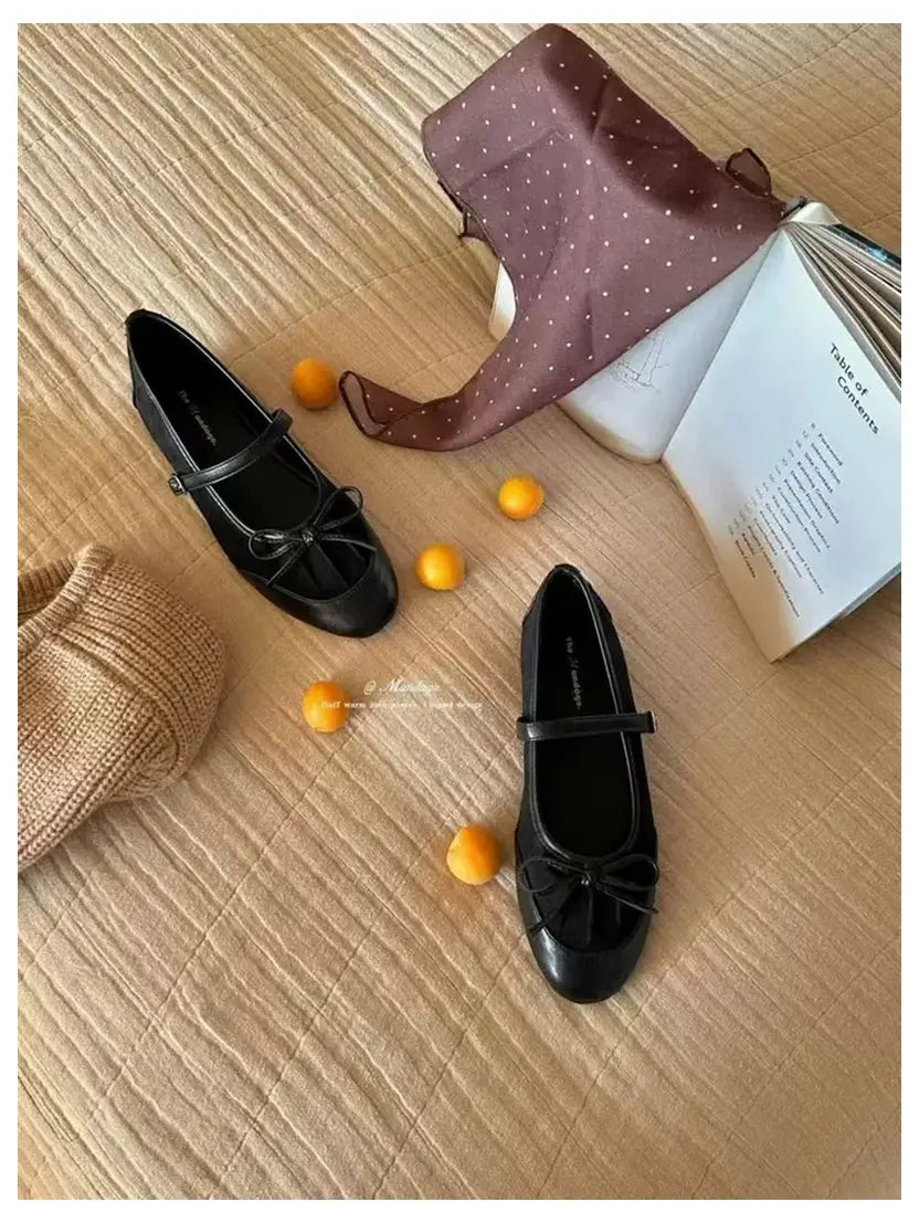 LIZAKOSHT  -  Autumn Fashion Leopard Print Flats Shoes Women Ankle Strap Flats Square Toe Bow Knot Leisure Soft Comfort Female Mary Janes