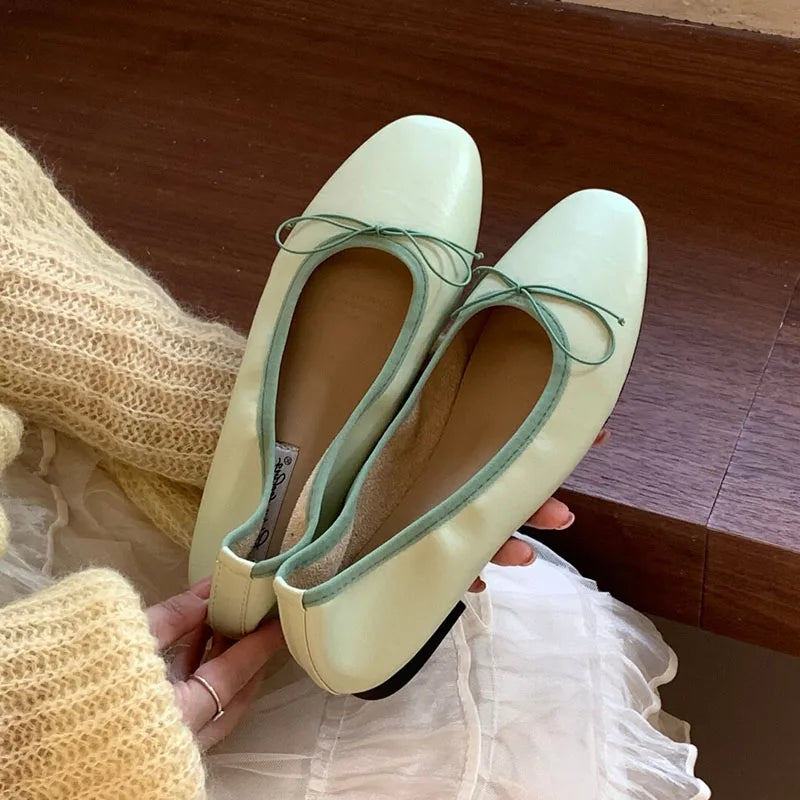 LIZAKOSHT  -  Fashion Round Toe Ladies Ballet Flats Female Slip On Footwear Shoes Butterfly-Knot New Spring Summer Flat With Shoes For Women