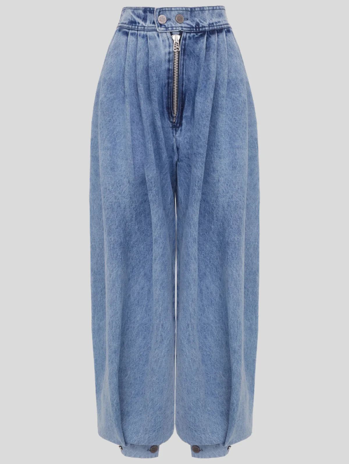 LIZAKOSHT  -  Women Spring High Waist Zipper Denim Loose Harem Trousers Jeans Female Vintage Balloon Pants Ladies Casual Denim Pants