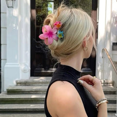 LIZAKOSHT  -  3pcs/set Flower Claw Clip Women Hawaiian Girl Hair Accessories Flower Ponytail Clip Clamp Barrettes Hairpin Summer Beach Jewelry
