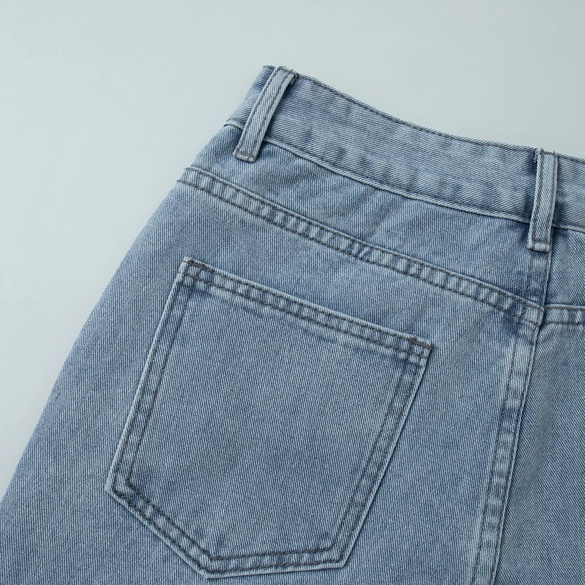 LIZAKOSHT  -  Retro High Waist Straight Jeans Autumn and Winter Women's Temperament Feet Jeans