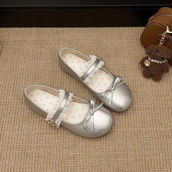 LIZAKOSHT  -  Shoes Woman Flats Bow-Knot Shallow Mouth Elegant Dress Comfortable Butterfly New Summer Butterfly-knot Mary Janes Spring