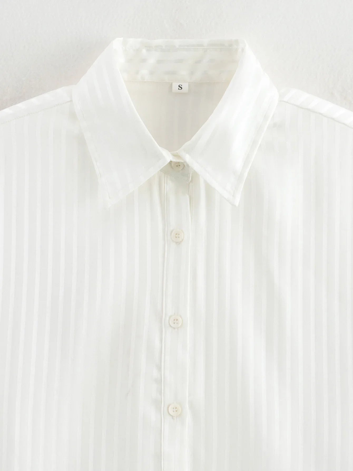 LIZAKOSHT  -  Chicheca White Striped Blusas Para Mujer Spring Summer Casual Women Shirt Single Breasted Long Sleeve Loose Shirts Blouses