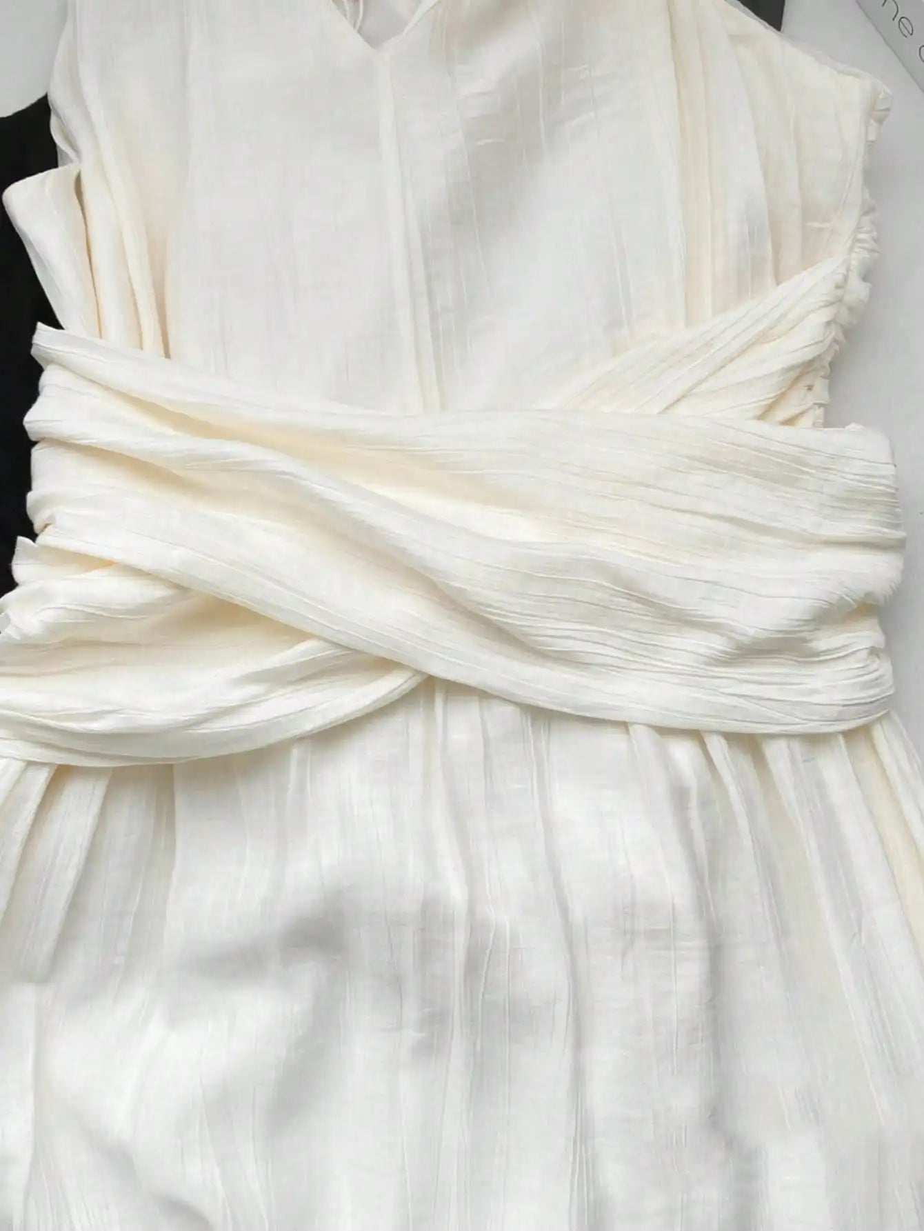 LIZAKOSHT  -  Summer Apricot V Neck Elegant Backless Sexy Club Pleated Vest Long Dress Women High Waist Vacation Slim Evening Party Dress Robe
