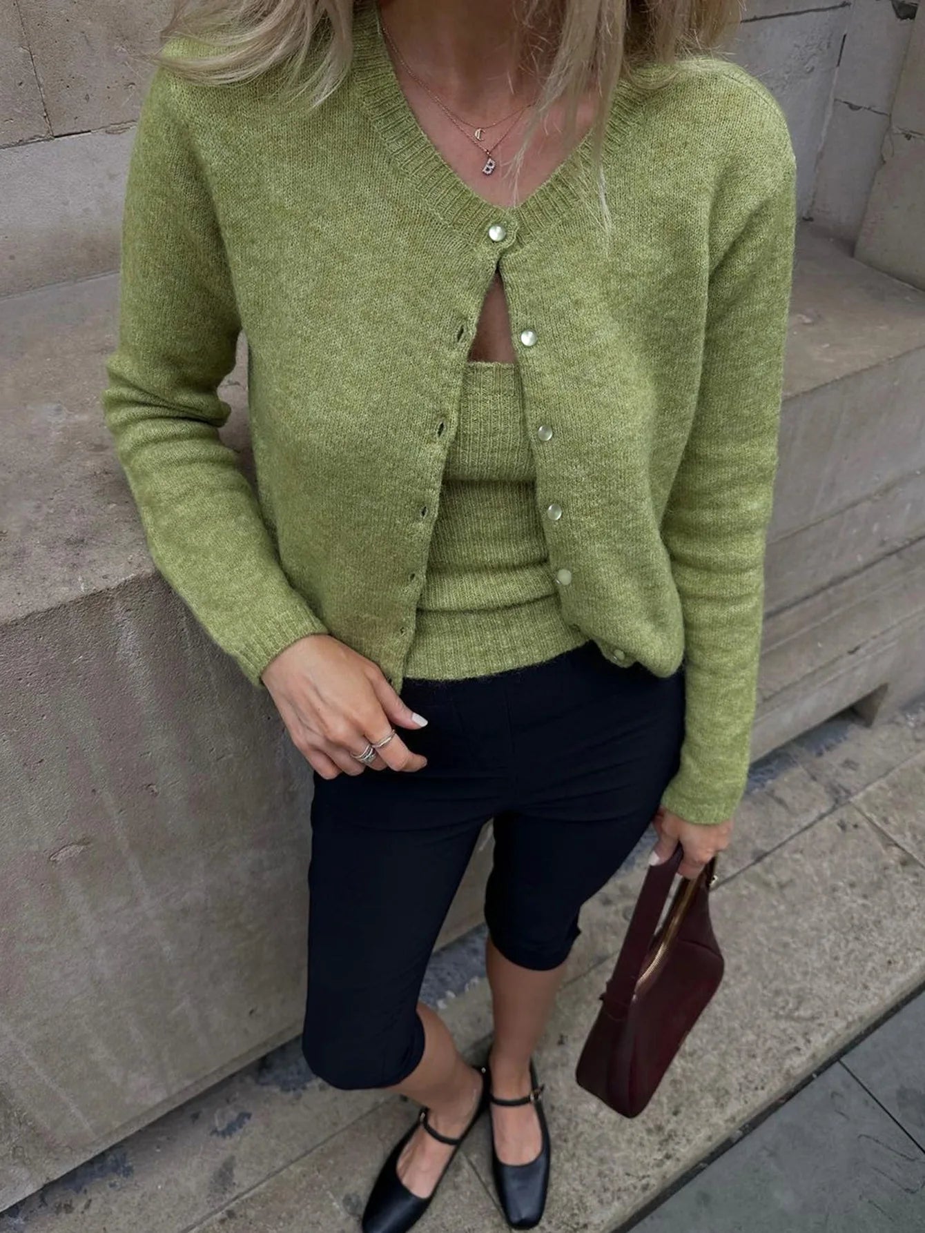 LIZAKOSHT  -  Woman Clothing Solid Green Knitted Corset Y2K Streetwear 2025 Autumn Female Sweater Tank Tops Sexy Slim Vest Crop Top