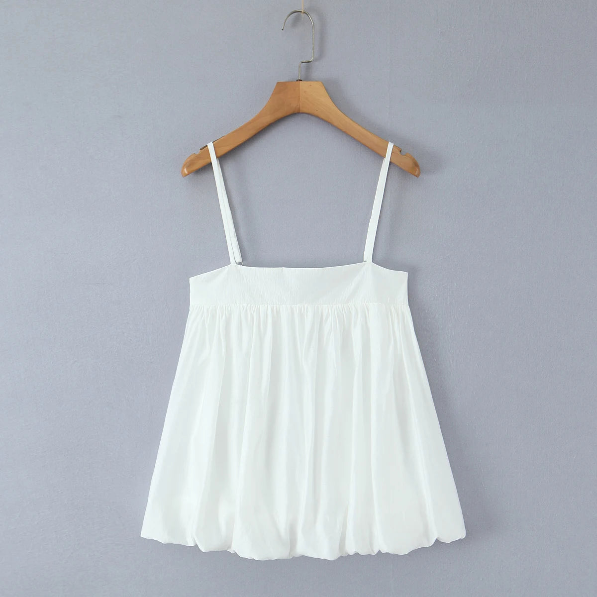 LIZAKOSHT  -  Spring Summer Sexy White Camisole Women Side Zipper BUD Hem Loose Short Tank Top Vest Tee