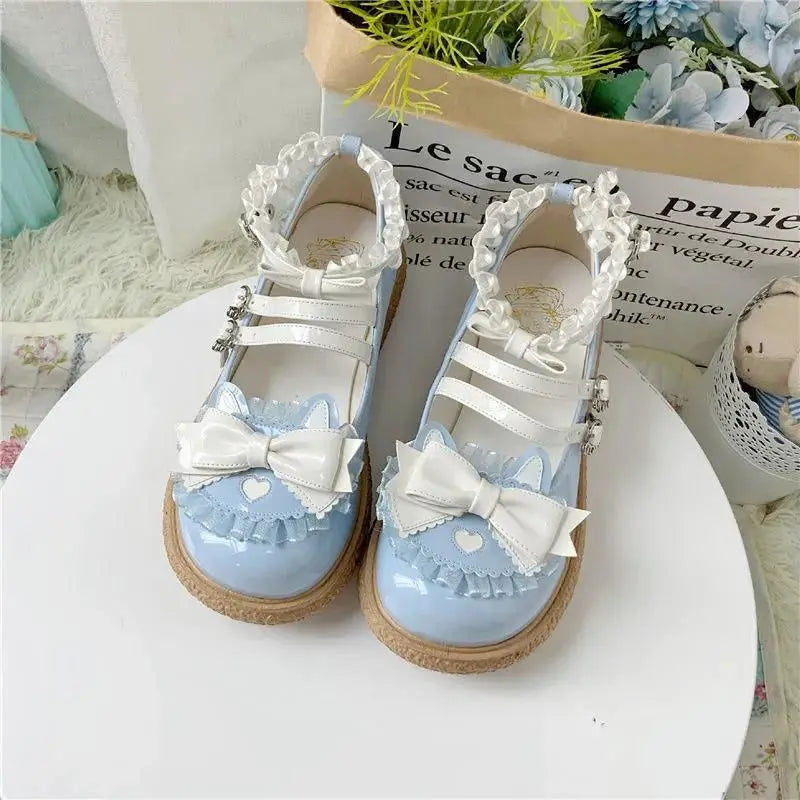 LIZAKOSHT  -  Original Cute Japanese Lolita Big Head Shoes Women Flat Bottom Versatile Student Single Shoes Kawaii Loli Girl Princess Shoes