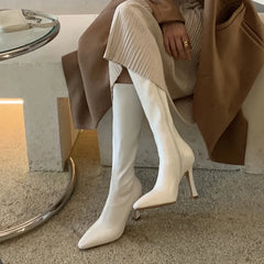 LIZAKOSHT  -  Winter Women Long Boots Fashion Thin High Heel Knee High Booties Ladies Black Brown Sexy Woman Knight Boats Botas De Mujer