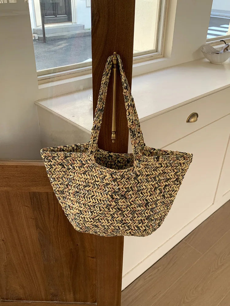 LIZAKOSHT  -  Fashion Summer Handmade Straw Shoulder Bag Large Capacity Woven Tote Beach Bags For Women