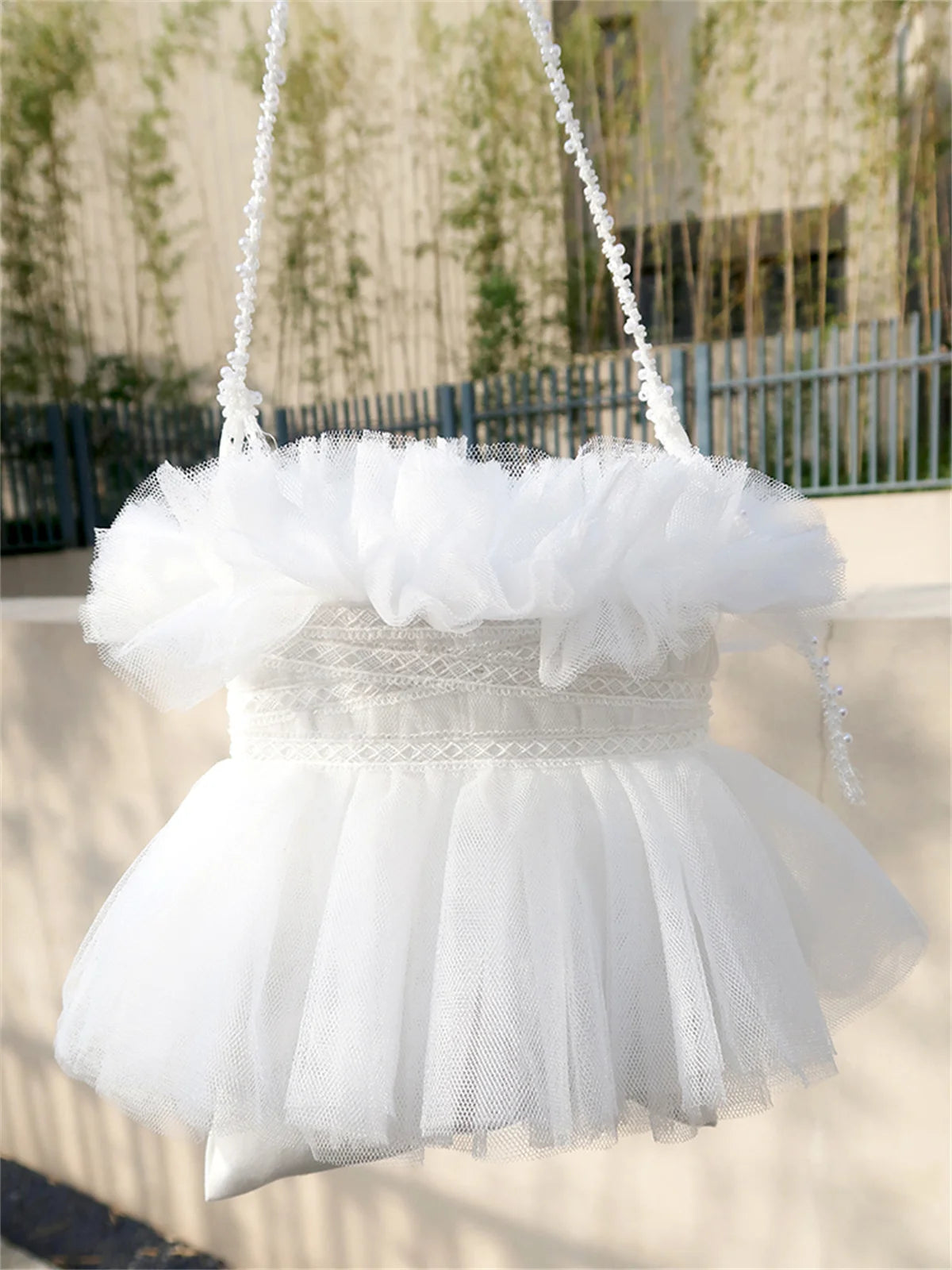 LIZAKOSHT  -  French Elegant Style Lolita Girls Bag Solid Color Lace Elegant Cute Princess Tea Party Zipper Shoulder Crossbody Handbag Bag