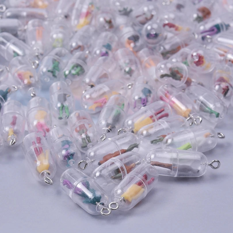 Resin Creative Figurine Toys Capsule Charm Pendant For Jewelry Making Diy Earrings Keychain Handmade Accessories