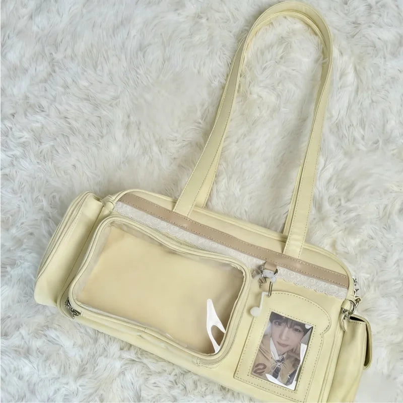LIZAKOSHT  -  Sweet One Shoulder Tote Ita Bag Women's Fashionable Versatile Y2k Multi Style Large Capacity Transparent Outer Bag Crossbody Bag