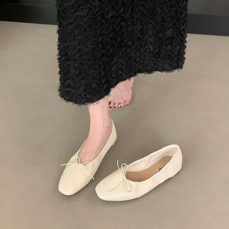 LIZAKOSHT  -  Female Slip On Ballet Butterfly-Knot Ladies Flats Shoes New In Casual Shallow Fashion Soft Dress Women Flat With Shoes