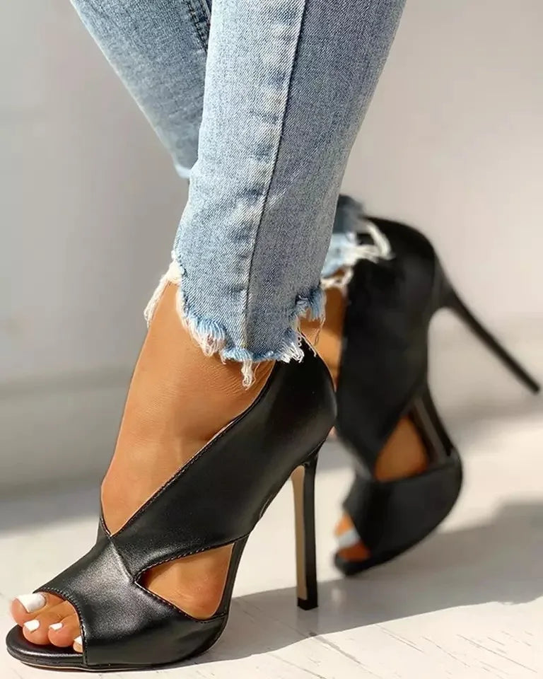 LIZAKOSHT  -  Summer Thin Heels Peep Toe Women's Sandals High Heels Shoes