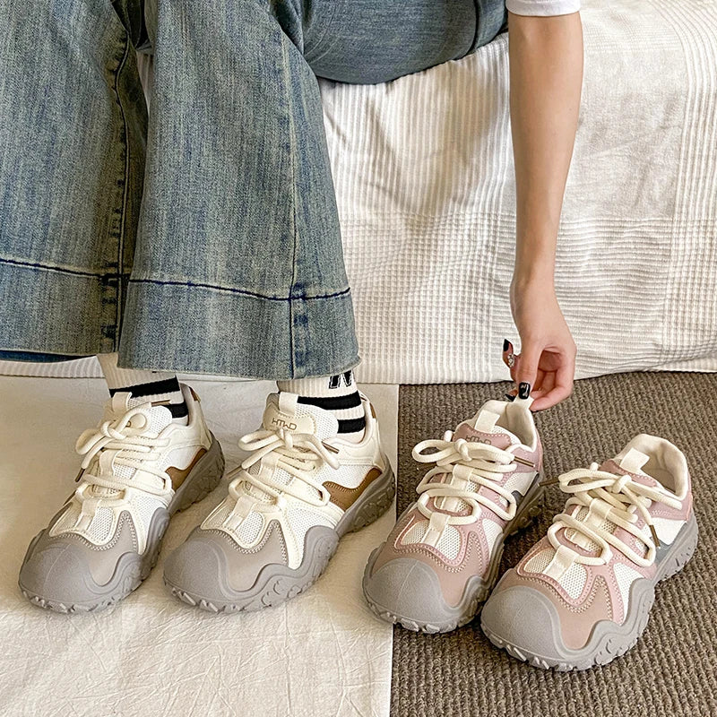 LIZAKOSHT  -  Womens Sneakers Summer Shoes Tennis Female Platform Roses Casual Trainers Mesh Thick Sole Leisure Women's Shoes Casual Shoe
