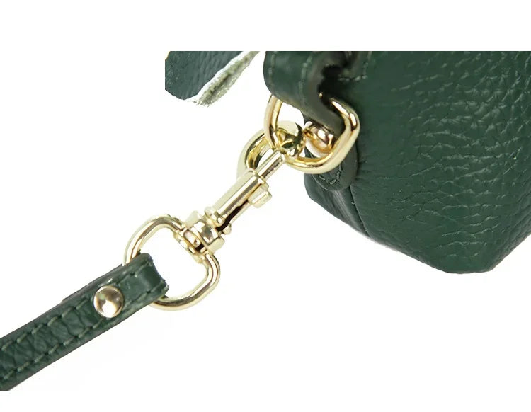 LIZAKOSHT  -  Leather women long wallet Zipper Wristlet Bag Lady Clutches Coin Purse Cowhide mobile phone bag evening party handbag