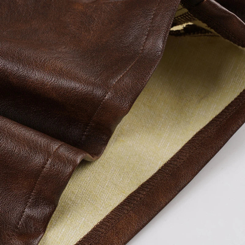 LIZAKOSHT  -  Motorcycle Style Faux Pu Leather Hole High Waist Vintage Summer Vintage Club Hot Sexy Short Pants Tight Slimming Bottoming