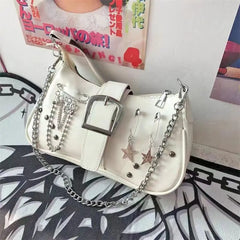 LIZAKOSHT  -  Fairy Grunge New Trendy Chain Star Hottie Cool Shoulder Crossbody Bag Korean Fashion Y2K  Punk Vintage Purses and Handbags