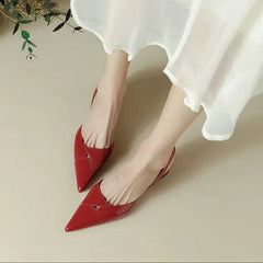 LIZAKOSHT  -  Sexy Pointed Toe Women Sandals Dress Heels Shoes Slingback Luxury Chunky Slippers Summer Flip Flops Pumps New Mujer Slides