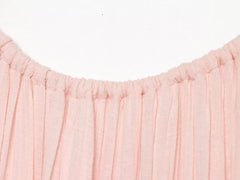 LIZAKOSHT  -  BOHO Women Wrinkled Pink Lacing Up Bow Strap Sling Dress O neck Loose Straight Midi Long Dresses Holiday Summer Sun Robe