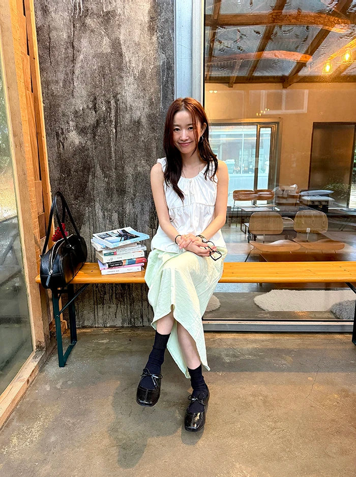 LIZAKOSHT  -  Knot Tied Waist irt Vest Pleated Cotton 00% Women's Summer Faion Casual Breathable ort Sve Top