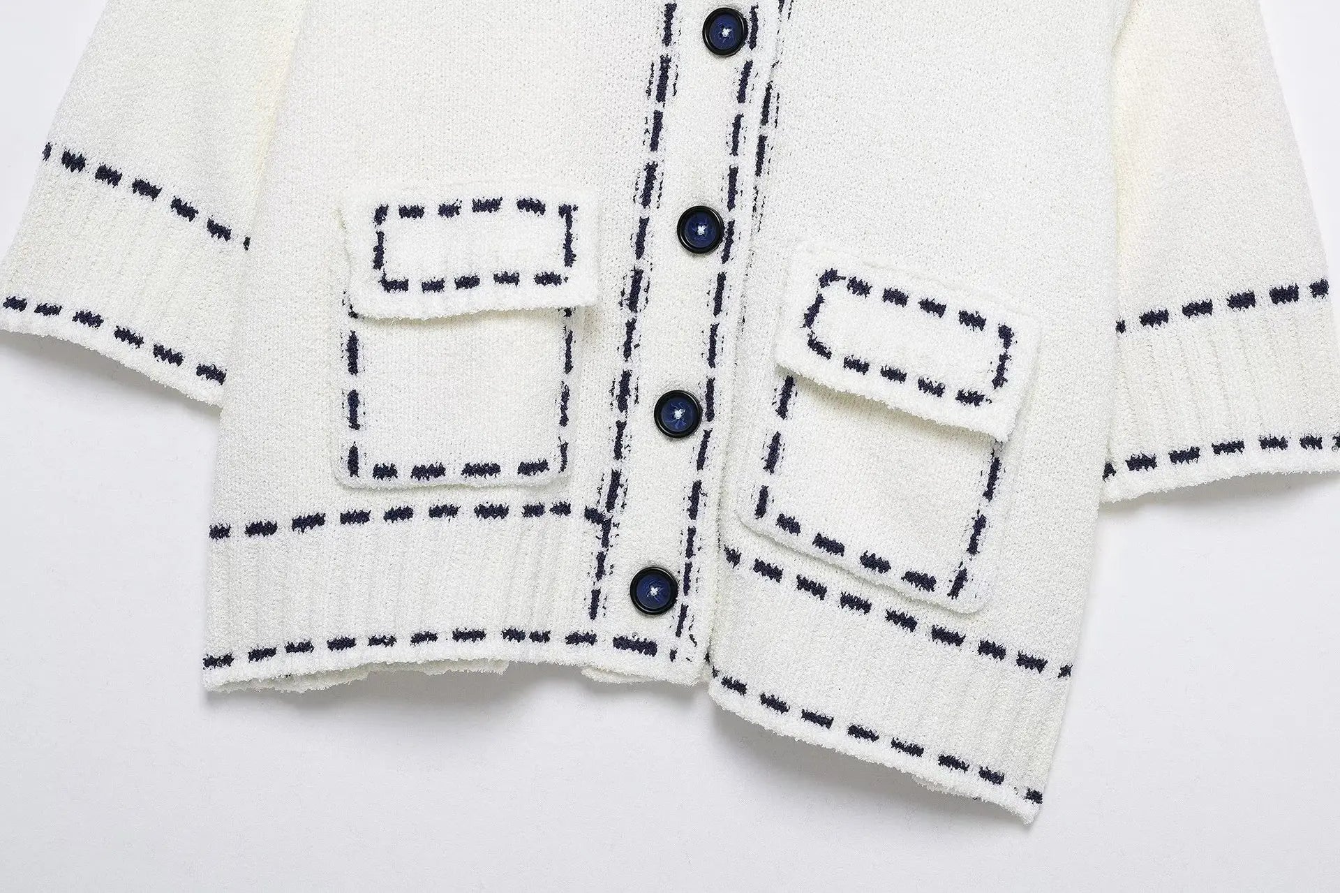 LIZAKOSHT  -  Elegant Knitted Cardigan Coat Women Fashion Single-Breasted Pockets Short Sleeve Crop Sweater 2025 New Summer Casual Slim Tops