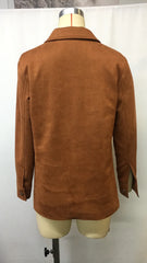 LIZAKOSHT  -  Womens Vintage Suede Lapel Collar Jacket Multi Pocket Military Style Coat Autumn Winter Warm Outerwear Aviator Workwear Fas