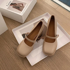 LIZAKOSHT  -  Fashion Pumps New Women's Heels High Quality Genuine Leather Round Toe Shallow Mouth High Heel Mary Janes Women's Shoes