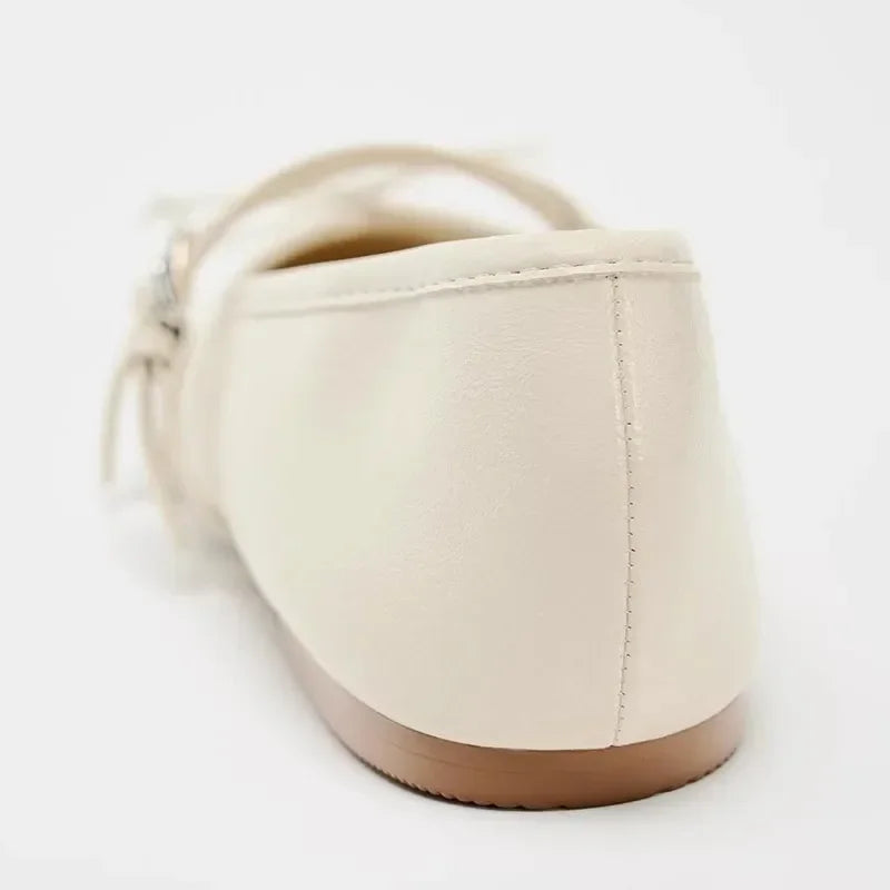 LIZAKOSHT  -  Women's Mary Jane Shoes  Summer Classic Design Bow Soft and Comfortable Versatile Casual Cross Strap Ladies Ballet Flats