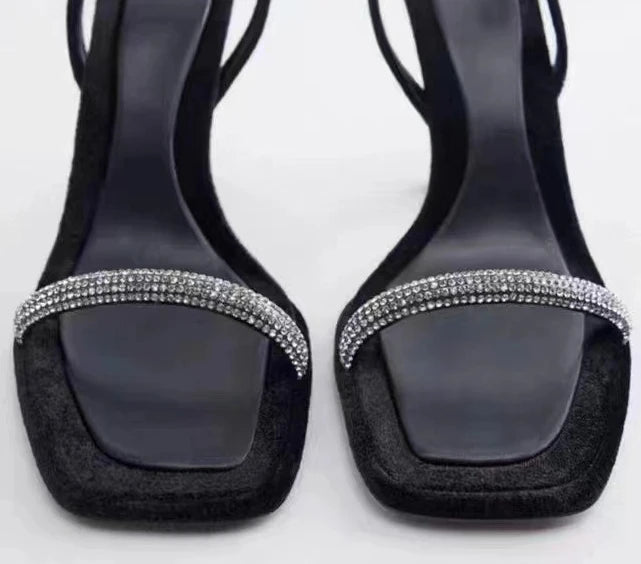 LIZAKOSHT  -  Fashion New Women's Sandals Sexy Luxury Rhinestones Peep Toe Slipper Ladies Elegant Banquet High Heels Sandalias