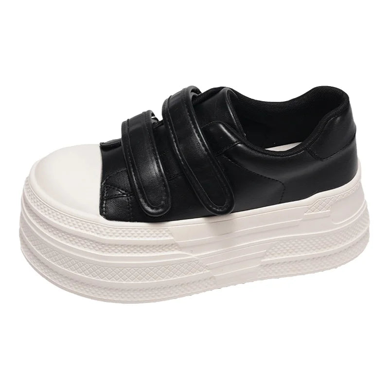 LIZAKOSHT  -  Spring New Style Small Size 7cm Lightweight Platform Casual British Style Magic Tape Heightening Platform Shoes
