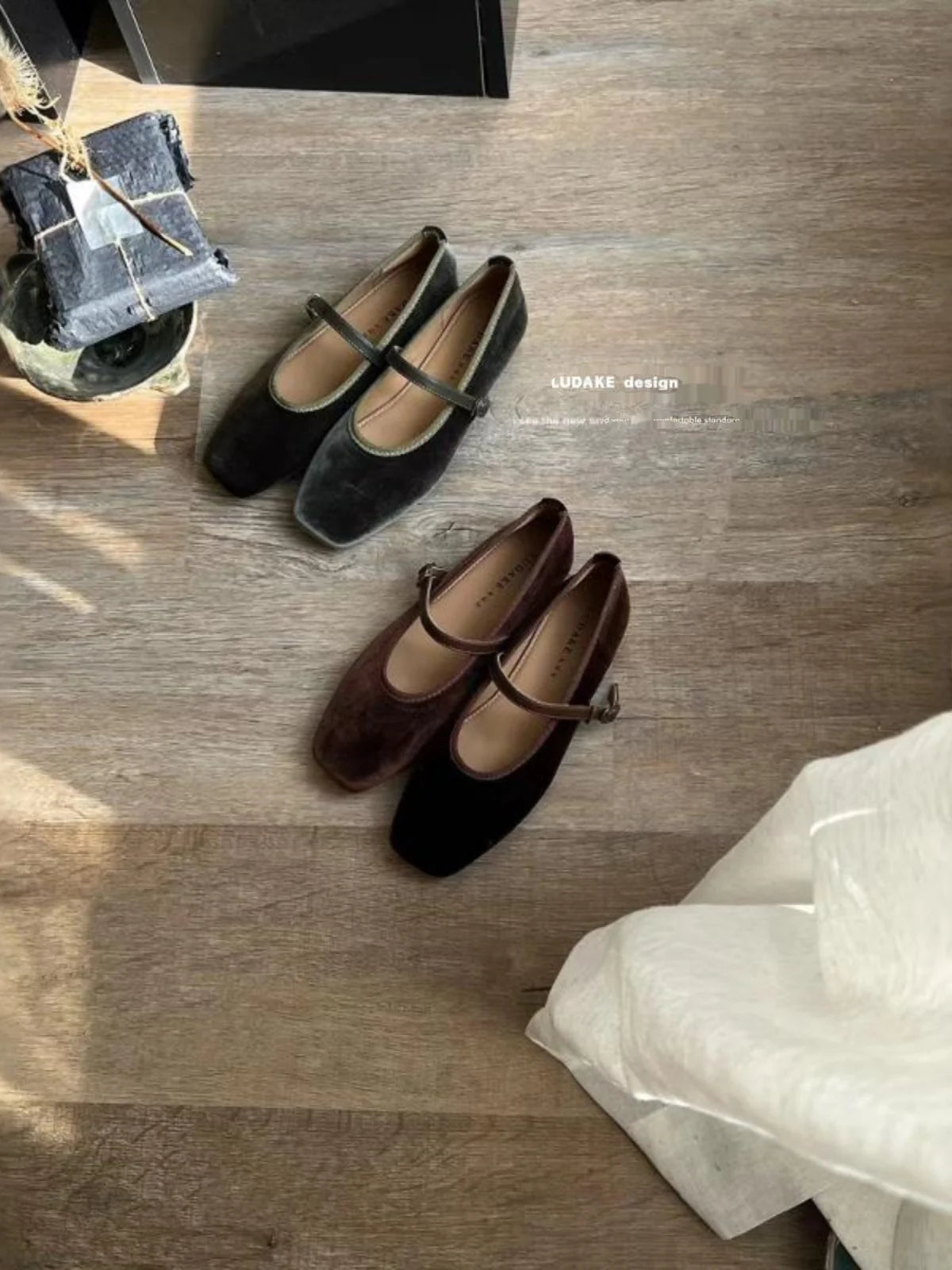 LIZAKOSHT  -  Flat Black Shoes For Women All-Match Modis Female Footwear Retro Grandma Dress Mary Janes Retro Woman Shoes Female Footwear