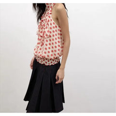 LIZAKOSHT  -  2026 Summer Polka Dot Half Turtleneck Splicing Loose Sleeveless Women's Top T-Shirt