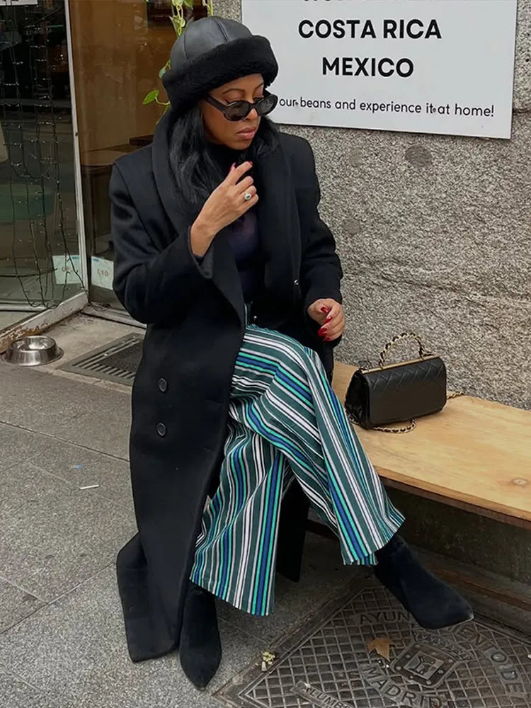LIZAKOSHT  -  Fashion Red Multicolor Striped Pants For Women Casual High Waist Wide Loose Long Trouser Lady Spring Summer Vacation Pants
