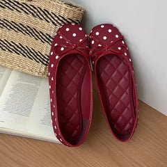 LIZAKOSHT  -  New Design Polka Dot Butterfly-kont Flats Heels Women Sandals Fashion Round Toe Daily Banquet Party Shoes