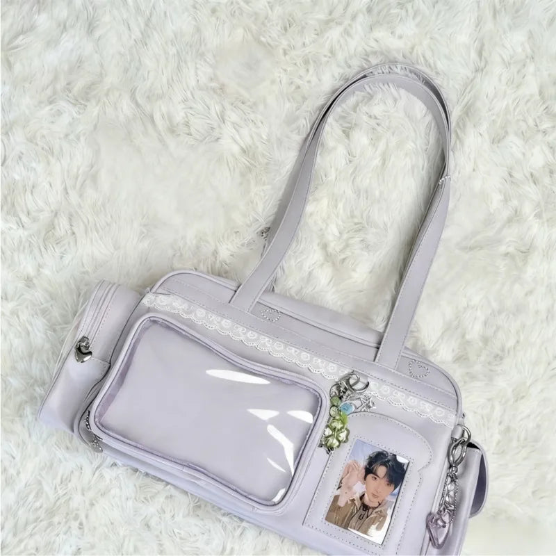 LIZAKOSHT  -  Sweet One Shoulder Tote Ita Bag Women's Fashionable Versatile Y2k Multi Style Large Capacity Transparent Outer Bag Crossbody Bag