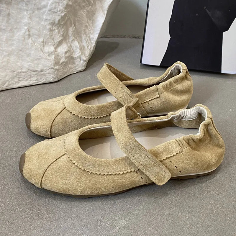 LIZAKOSHT  -  Women Flat Shoes Fashion Round Toe Ladies Casual Dress Mary Jane Shoes Soft Flat Heel Outdoor Single Shoes New Woman Shoes