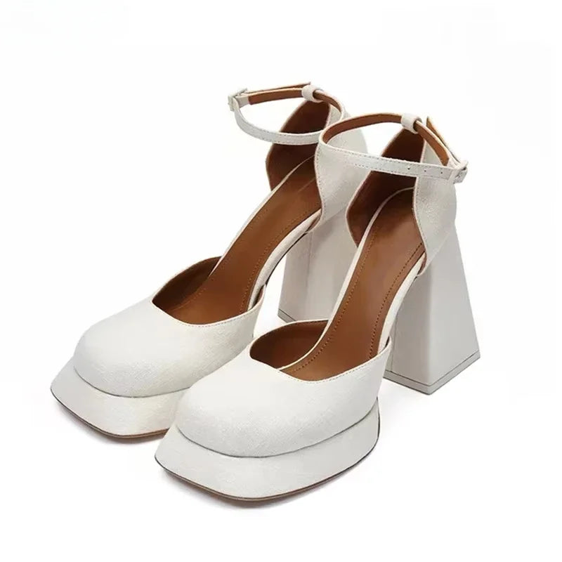 LIZAKOSHT  -  Designer Platform High Heels Party Club Women Shoes Shoes Fashion Shallow Spring Autumn Square Heels Dress Shoes