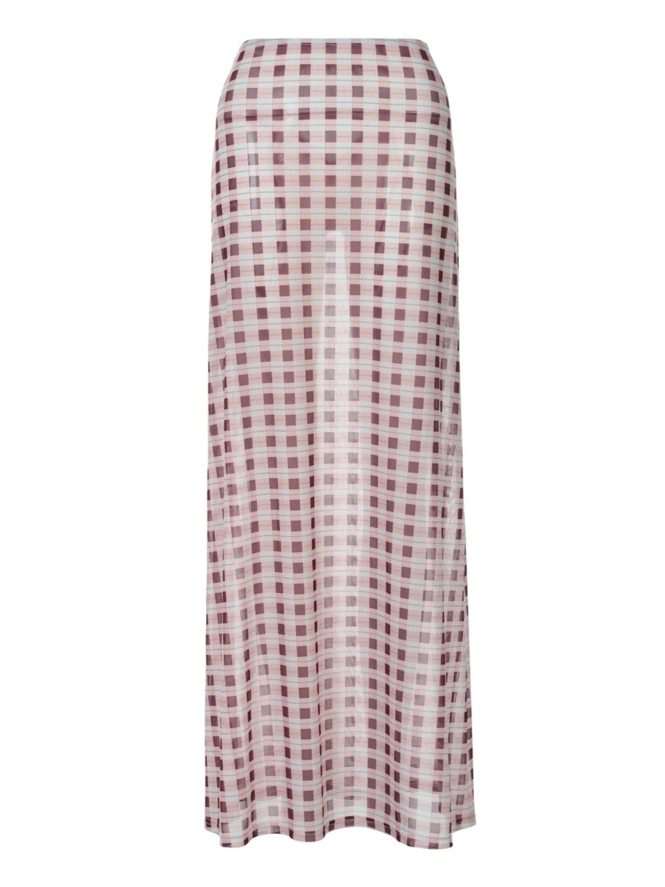 LIZAKOSHT  -  Vintage Harajuku Plaid Printing Hihg Waist Fashion Slim Fit Women Long Skirts Loose Summer Evening Party Streetwear Maxi Skirt