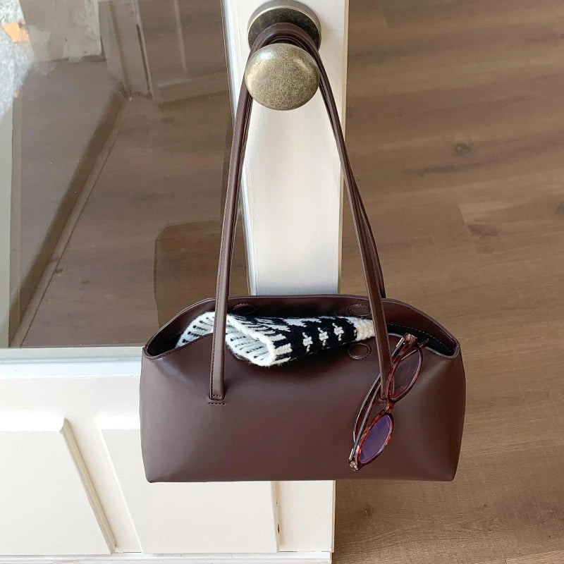 LIZAKOSHT  -  High Quality PU Baguette Shoulder Bag Women Vintage Underarm Handbag Fashion Daily Commute Tote Bag Guangzhou High Quality Bag
