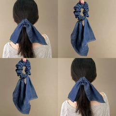 LIZAKOSHT  -  1PC Peopeo Cowboy Hair Rope Vintage Temperament Ponytail Large Intestine Hair Rings Korean Marble Headband Coiled Hair